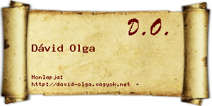 Dávid Olga névjegykártya